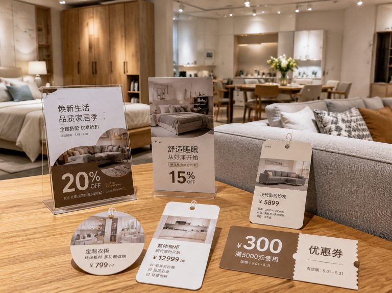 孙吴县家具门店单页海报与吊牌